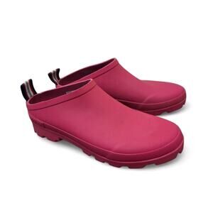 SeaVees Bodega Rubber Garden Clogs Pink Azalea Waterproof Shoes, Women’s 11
